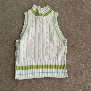 Takeout Multicolored Cable Sleeveless Small Sweater GUC